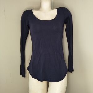 Lululemon Long Sleeve Scoop Neck Mesh Top Midnight Navy